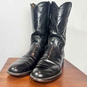 Justin Women’s Black Leather Western Boots Made in USA Size 5.5A